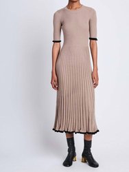 Short Sleeve Knit Dress - Taupe