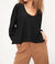 Arvin Brushed Thermal Relaxed Long Sleeve Top In Black - Black