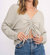 As If Ruched Front Slouchy Long Sleeve In Sueded Sage