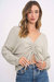 As If Ruched Front Slouchy Long Sleeve In Sueded Sage