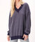 Brb Cozy Thermal V-Neck Longsleeve Top In Galaxy Blue - Galaxy Blue