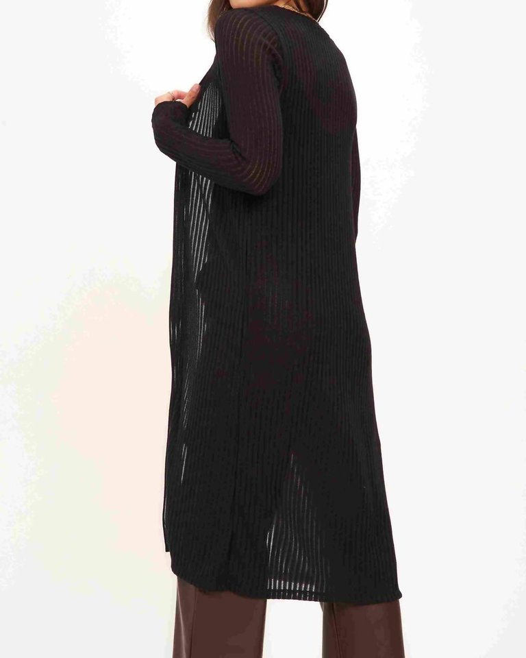 By Your Side Cozy Duster In Black