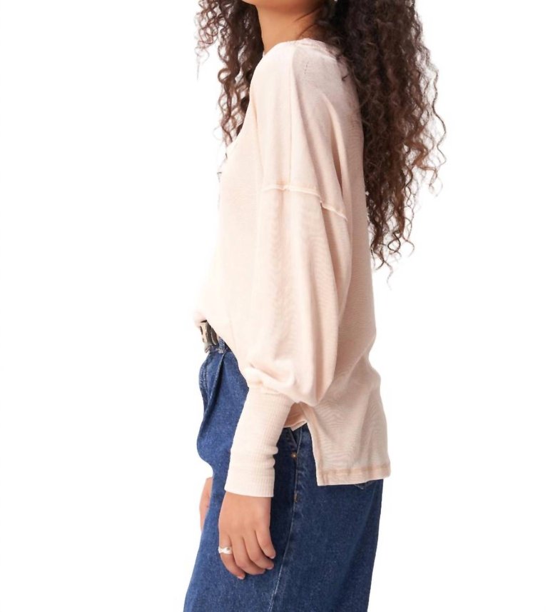 Cornell Burnout Rib Long Sleeve Tee In Ginger