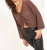 Foolish Heart Cozy Ruched Front Top In Brown - Brown