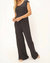 Frida Henley Sweater Rib Jumpsuit In Black - Black