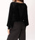 Hazy Velvet Long Sleeve Top In Black