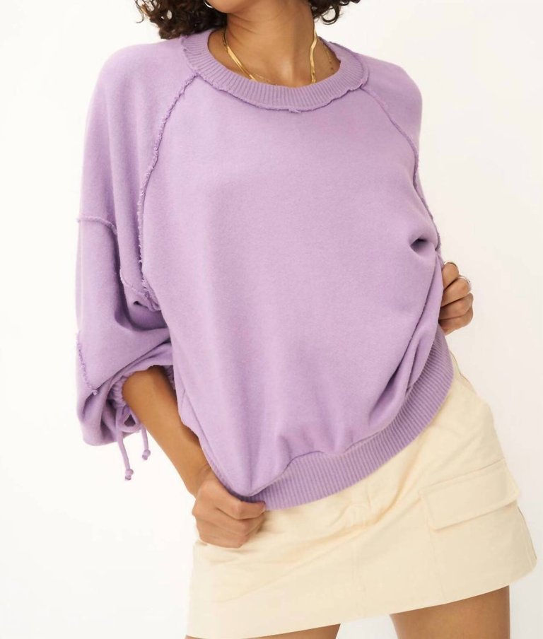 Idris Tie Sleeve Sweatshirt In Lilac - Lilac