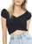 Kaden Shirred Tee Top In Black - Black