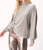 Sinead Cinched Heathered Cozy Rib Mockneck Top In Heathered Grey - Heathered Grey