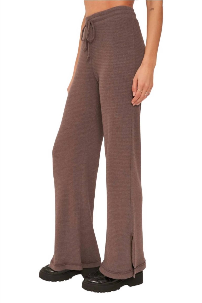 Thermal Side Slit Pant In Rich Oak