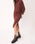 Throw & Go Sweater Rib Midi Skirt In Spiced Copper