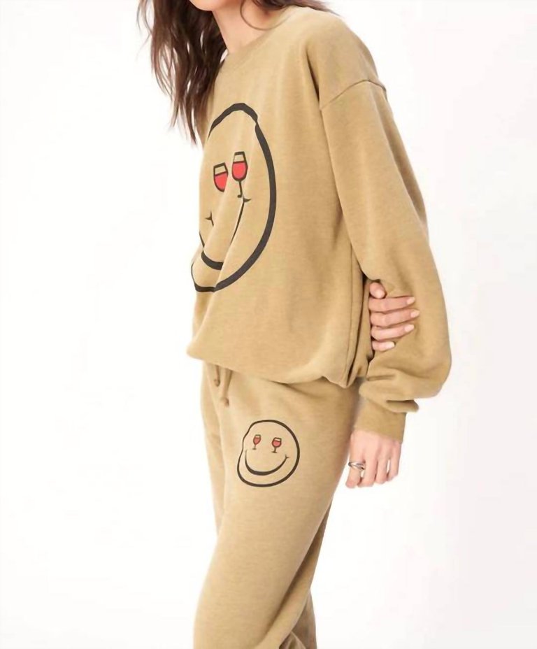 Wine Eyes Sweatshirt In Antique Gold