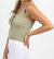 Bow Bliss Knit Ribbed Tank In Sage