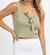 Bow Bliss Knit Ribbed Tank In Sage