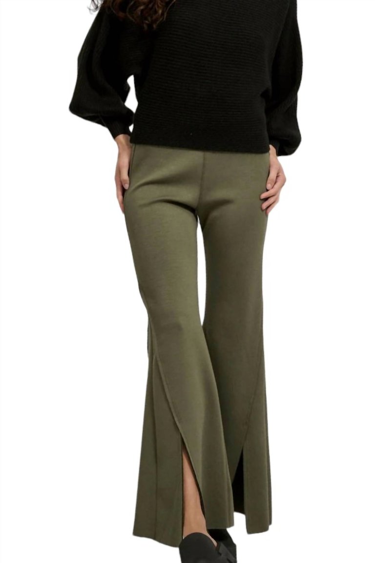 Ready Or Not Flare Pant In Muted Green