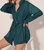 Shirt Romper In Emerald Green - Emerald Green