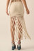 Solid Crochet Eyelet-Knit Fringe Maxi Skirt In Off White