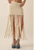 Solid Crochet Eyelet-Knit Fringe Maxi Skirt In Off White - Off White