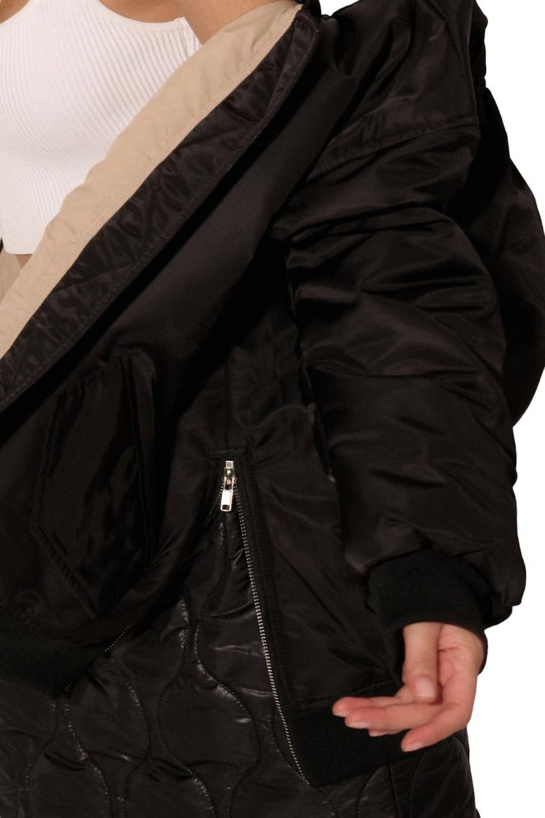 Straight Up Bomber Jacket In Black