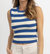 Stripe Out Knit Tank Top In Blue