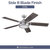 Potomac Smart Ceiling Fan with Light and Remote 52 inch