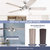 Potomac Smart Ceiling Fan with Light and Remote 52 inch