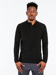 Go-To Long Sleeve Henley | Men's Black - Black