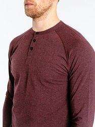 Go-To Long Sleeve Henley | Men's Heather Burgundy