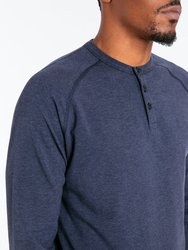 Go-To Long Sleeve Henley | Men's Heather Navy