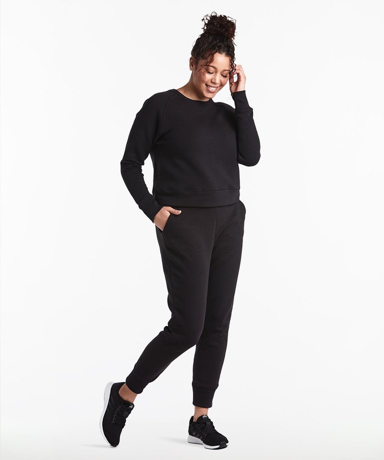 Luxe Fleece Crew | Women's Black