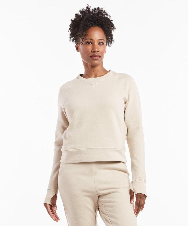 Luxe Fleece Crew | Women's Ivory - ivory