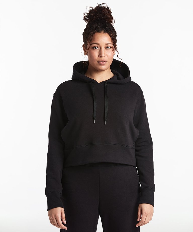 Luxe Fleece Cropped Hoodie | Women's Black - Black