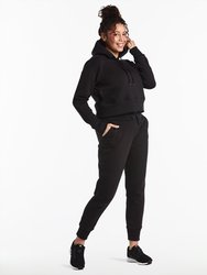 Luxe Fleece Cropped Hoodie | Women's Black