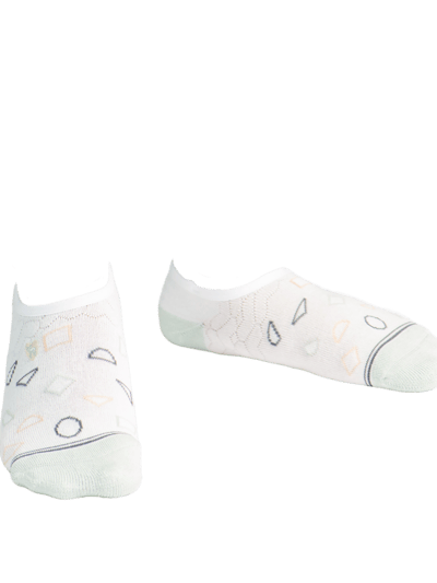 Pudus Bamboo Socks, No Fuss No-Show - Splash Star White product