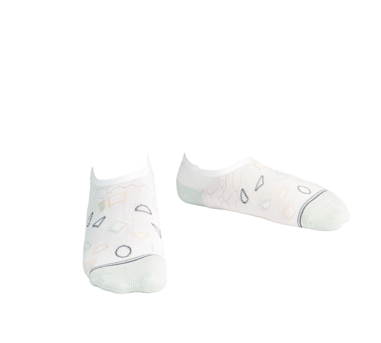 Bamboo Socks, No Fuss No-Show - Splash Star White - Spash Star White