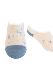 Bamboo Socks | No Fuss No-Show | Spring Blossom Blue - Spring Blossom Blue