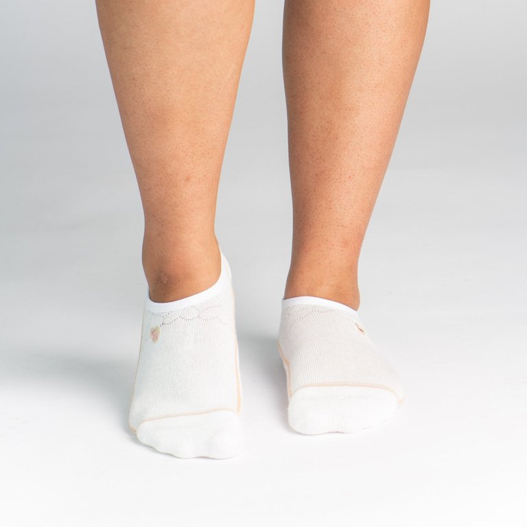 Bamboo Socks, No Fuss No-Show - Star White