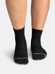 Bamboo Socks | Uptown Quarter Crew | Black - Midnight Black