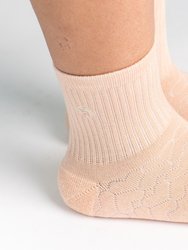 Bamboo Socks, Uptown Quarter Crew - Aurora Apricot