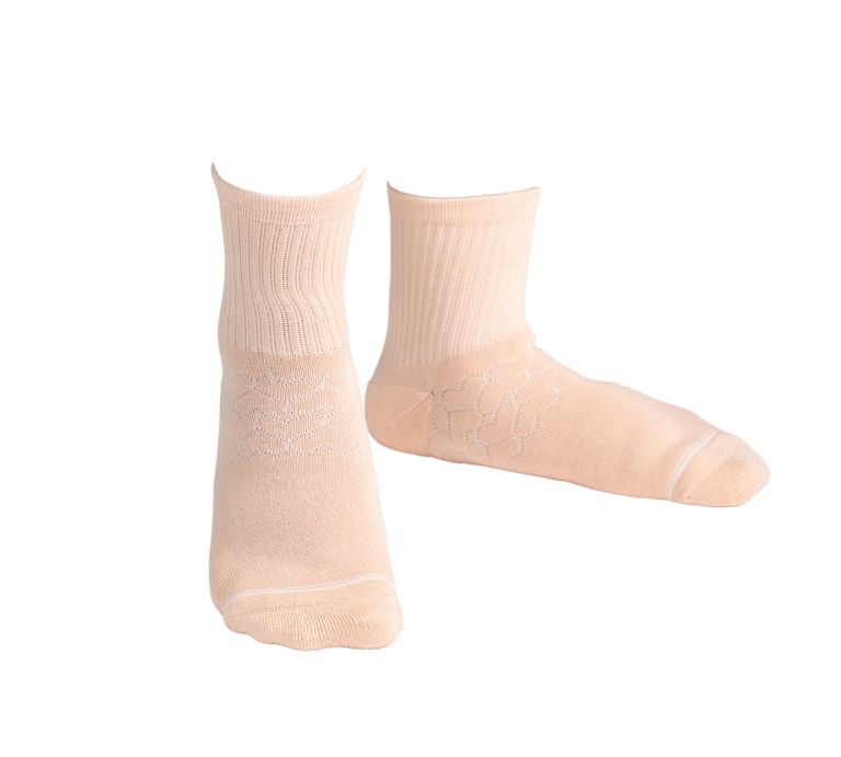 Bamboo Socks, Uptown Quarter Crew - Aurora Apricot - Aurora Apricot