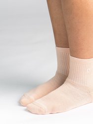 Bamboo Socks, Uptown Quarter Crew - Aurora Apricot