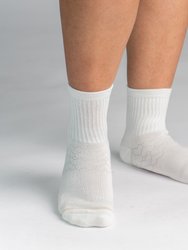 Bamboo Socks, Uptown Quarter Crew - Star White