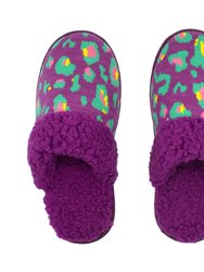 Bright Creekside Slide Slippers | Purple Leopard - Purple Leopard