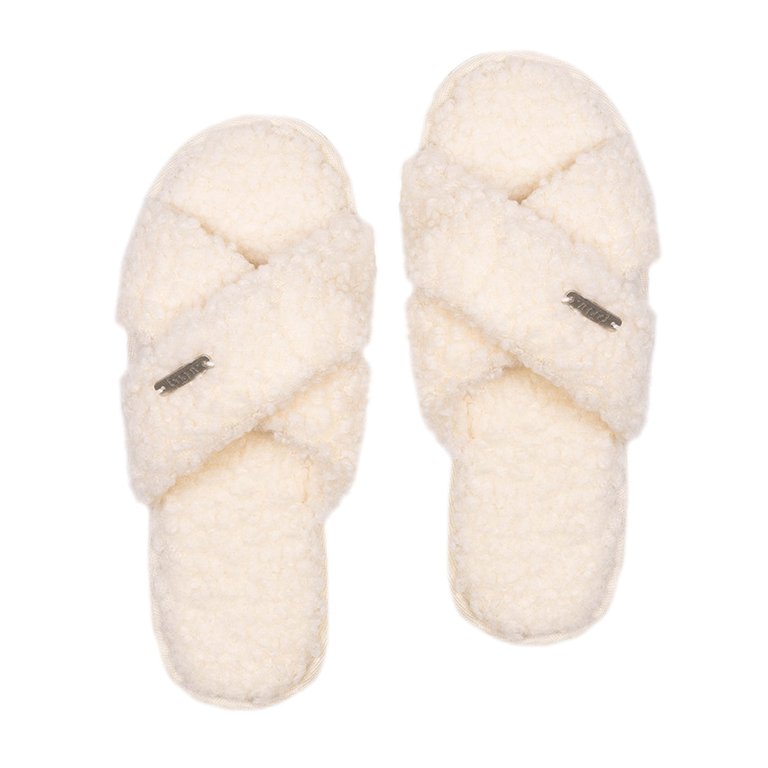 Carlie Criss Cross Recycled Slipper - Cloud - Cloud