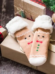 Christmas Gingerbreads - Recycled Slipper Socks