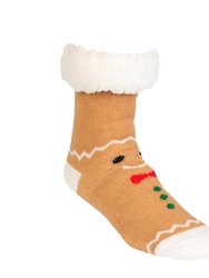 Christmas Gingerbreads - Recycled Slipper Socks - Christmas Gingerbread