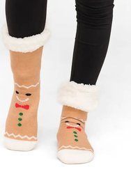 Christmas Gingerbreads - Recycled Slipper Socks