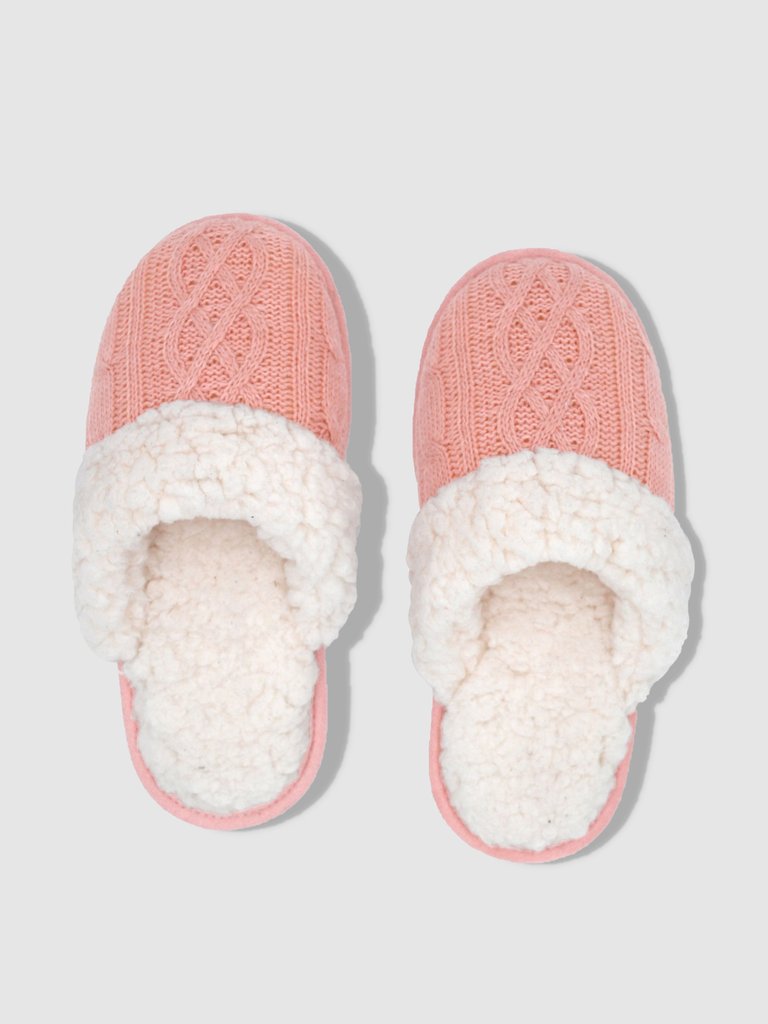 Creekside Slide Slippers | Cable Knit Blush - Cable Knit Blush