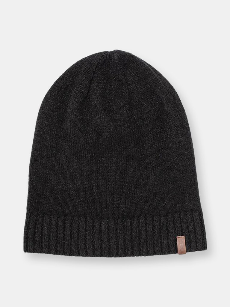Faux Cashmere Beanie Hat | Black - Black
