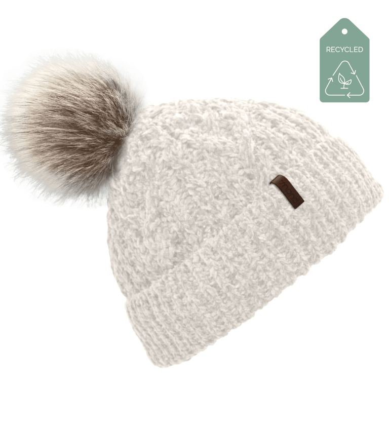 Pudus Beanie Winter Pom Pom Hat | Heather Grey - Grey